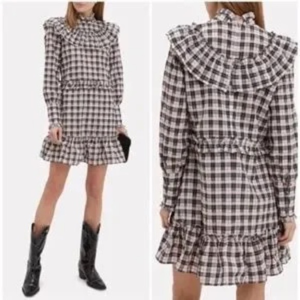 Ganni Plaid Dress